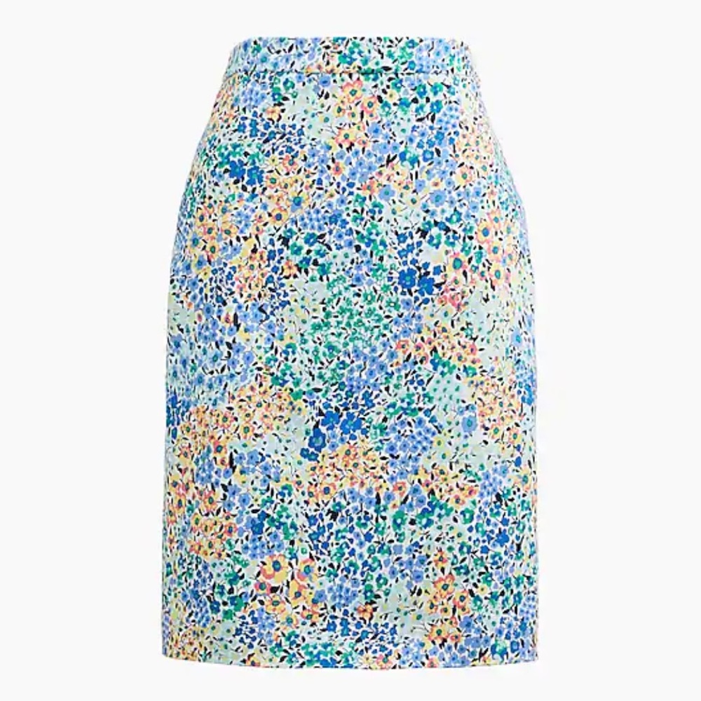 J.Crew Floral Sateen Pencil Skirt